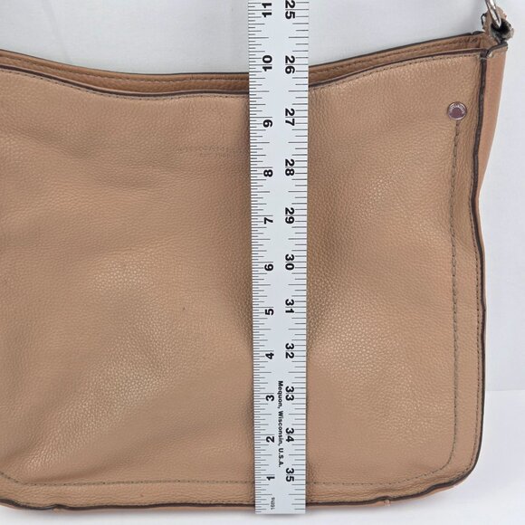 Tignanello Pebbled Leather Xbody Messenger Bag Light Tan - Picture 13 of 15